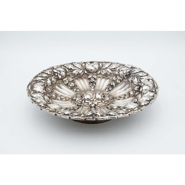 Oval Silver Fruit Bowl Centerpiece For Sale - Image 4 of 4