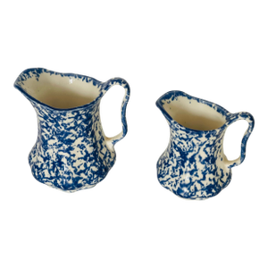 Pair Staffordshire England Spattered Jars