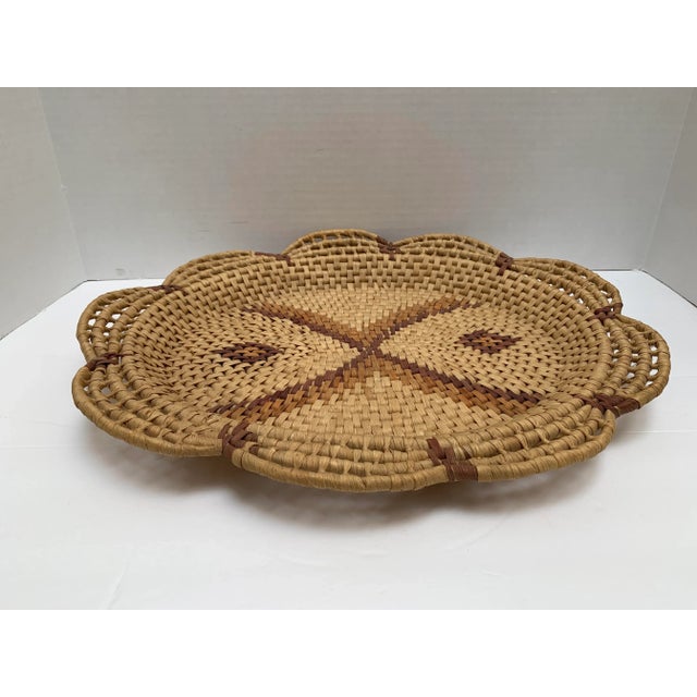 Cabin Vintage Boho Earthy Patterned Basket Decor Tray For Sale - Image 3 of 6