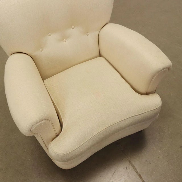 Vintage Fabric Armchair, 1950s For Sale - Image 6 of 10
