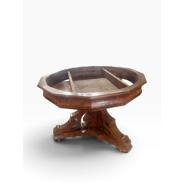 Late 19th Century Antique Octagonal Black Marble Top Mahogany Center Table on Porcelain Casters For Sale - Image 5 of 15