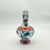 Red Handmade Ceramic Pitcher (20cm) – Red Petal Collar & Blue Tulips – Compact Lion’s Mouth Vase For Sale - Image 8 of 11