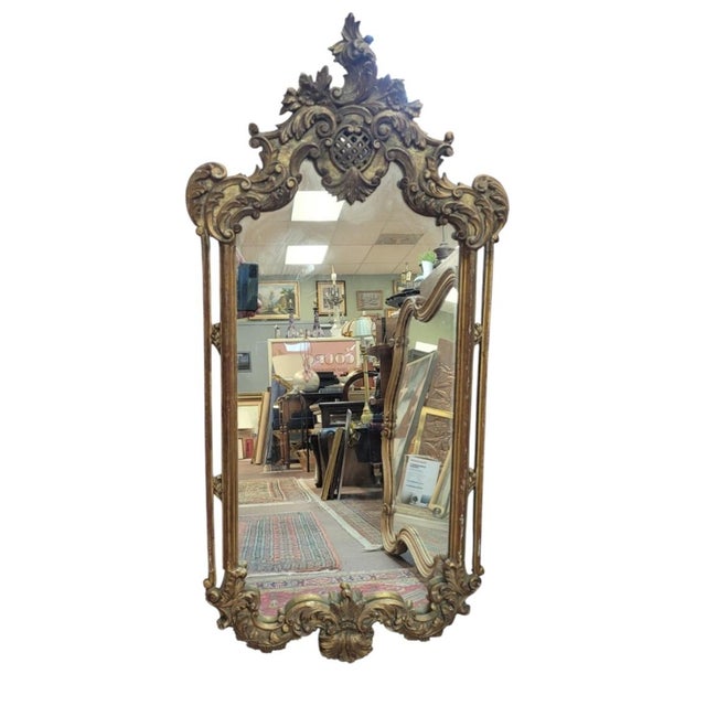 Antique French Gild Wood & Plaster Wall Mirror For Sale - Image 15 of 15