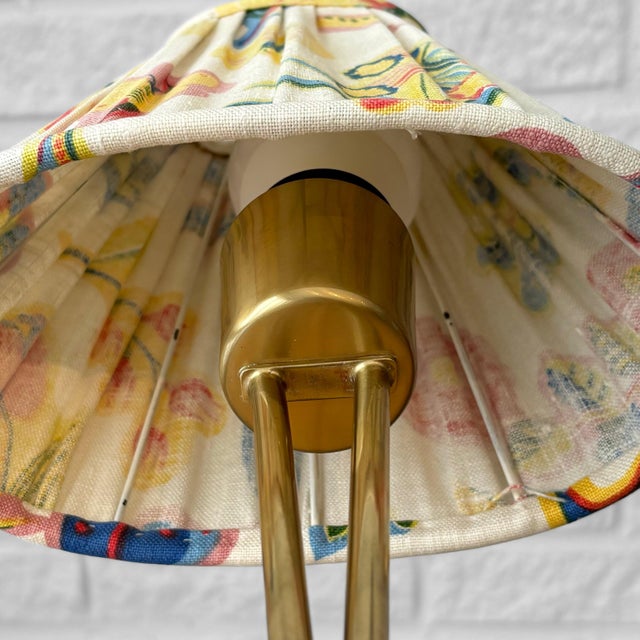 Vintage Table Lamp in Brass and Textile by Hans Bergström for Ateljé Lyktan, 1940s For Sale - Image 13 of 16