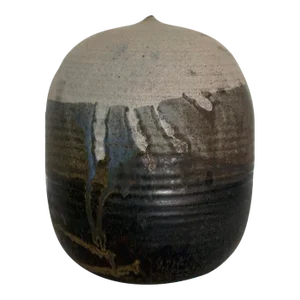 Important Storied Tall Ceramic Pot with Rattle and Handprints by Toshiko Takaezu