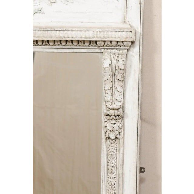 Wood Mid 20th Century French Neoclassical Trumeau Mirror For Sale - Image 7 of 10