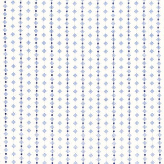 Sample - Schumacher Macaroni Fabric in Blueberry/Sky For Sale
