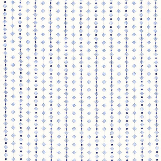 Sample - Schumacher Macaroni Fabric in Blueberry/Sky For Sale