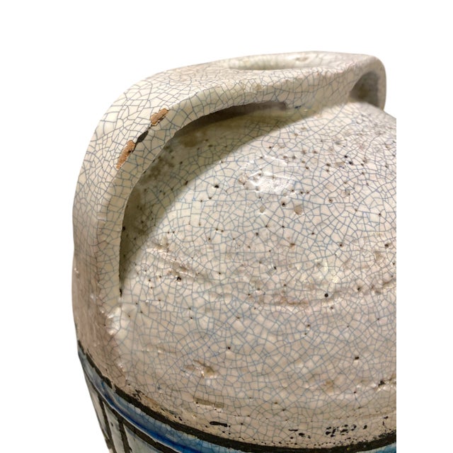 20thC. Aldo Londi for Bitossi Vase 13.5" Raymor Mid-Century Modern Italy Remini Blue For Sale - Image 9 of 11