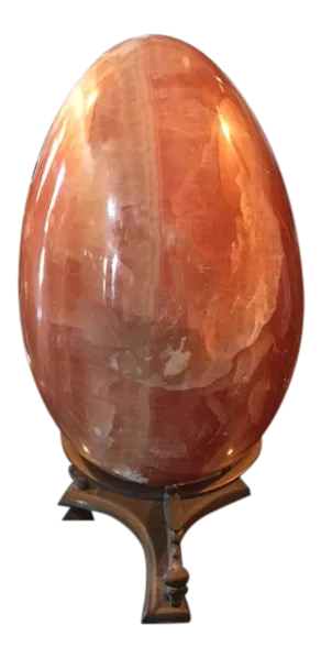 Marble Egg With Brass Stand