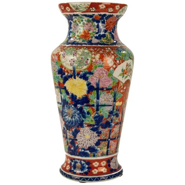 Late 19th Century Late 19th Century Antique Chinese Porcelain Imari Famille Rose Vase For Sale - Image 5 of 6