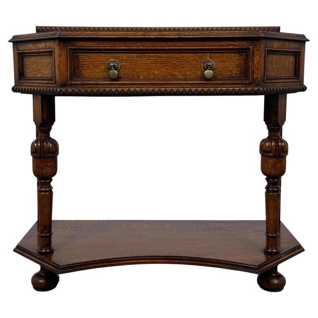 20th Century Jacobean Revival English Oak Side Table For Sale - Image 12 of 12
