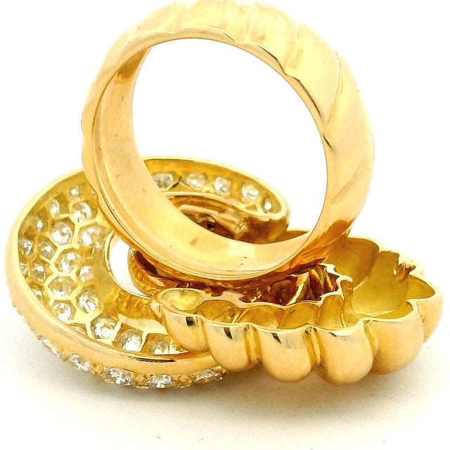 1970s Italian 18k Gold Diamond Swirl Cocktail Ring, 2.75 Carats, Size 7.5 For Sale - Image 15 of 16
