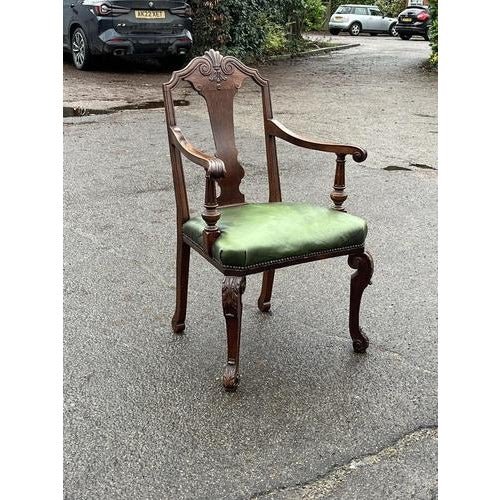 Wood English Country Mahogany Library Armchair For Sale - Image 7 of 16