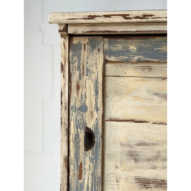 1960s Rustic Distressed Wooden Cabinet with Storage Shelf, 1960s For Sale - Image 5 of 14