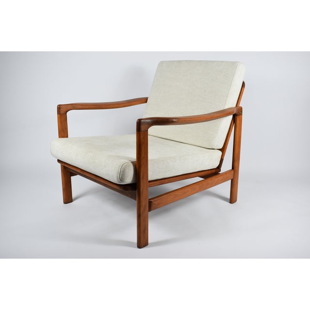 Scandinavian Beige Armchair in Teak Wood, 1960s For Sale - Image 18 of 18