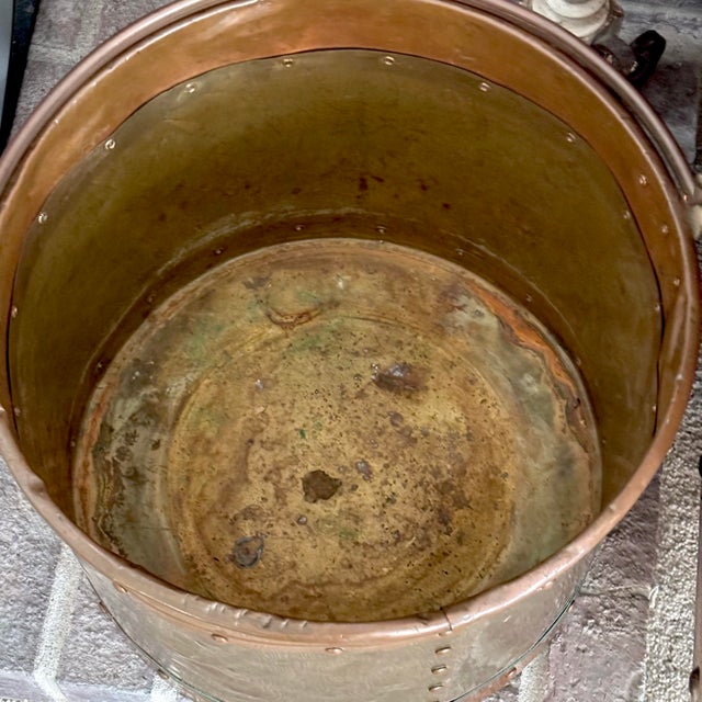 Early 19th Century 19th C. Hammered Brass & Copper Bucket For Sale - Image 5 of 10