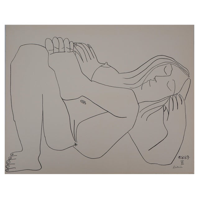Pablo Picasso, Nude Resting, 20th Century, Lithograph For Sale