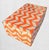 Hollywood Regency Glass Orange White Chevron Jewelry Storage Box Holder For Sale - Image 3 of 6