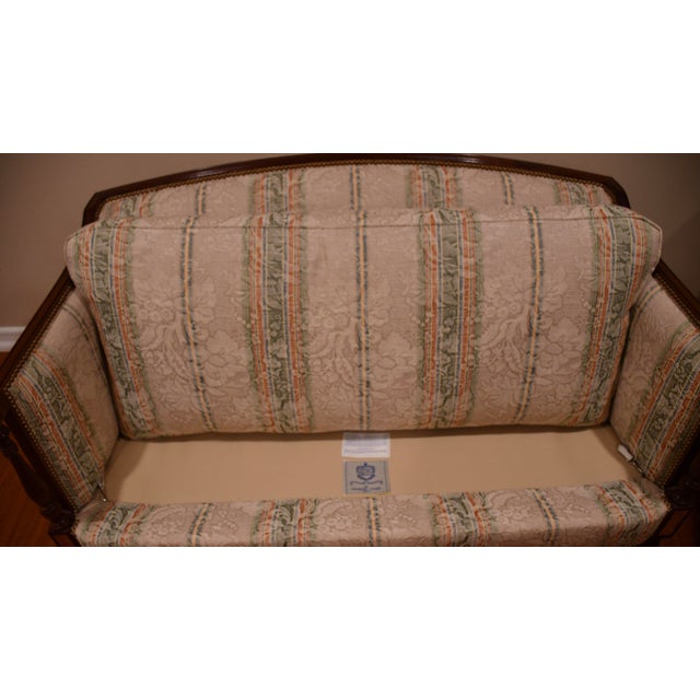 1920 Hickory Chair Sheraton Style Mahogany Spring-Seat Pair of Loveseats For Sale - Image 15 of 18