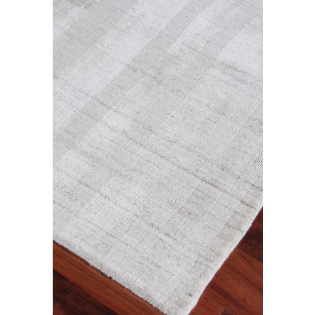 Textile Iscar Hand loom Wool/Viscose Ivory Rug-10'x14" For Sale - Image 7 of 8