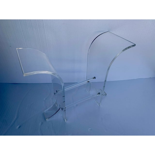 1970s Vintage Lucite Wing Panel Console Table Base For Sale - Image 5 of 9