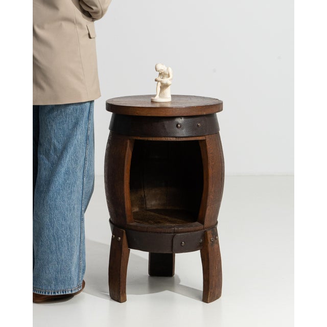 Early 20th Century Oak Barrel Bar Table For Sale - Image 4 of 12