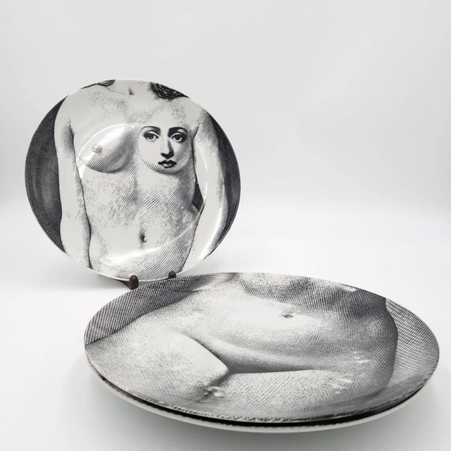 Italian Three Fornasetti Vintage Plates For Sale - Image 3 of 8
