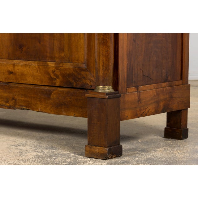 Early 19th Century French Empire Walnut Buffet With Grey Marble Top For Sale - Image 13 of 18