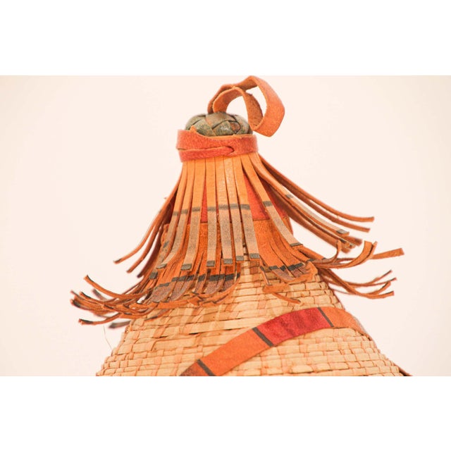 Conical Leather and Straw Tribal Fulani Hat, Mali West Africa For Sale - Image 12 of 13