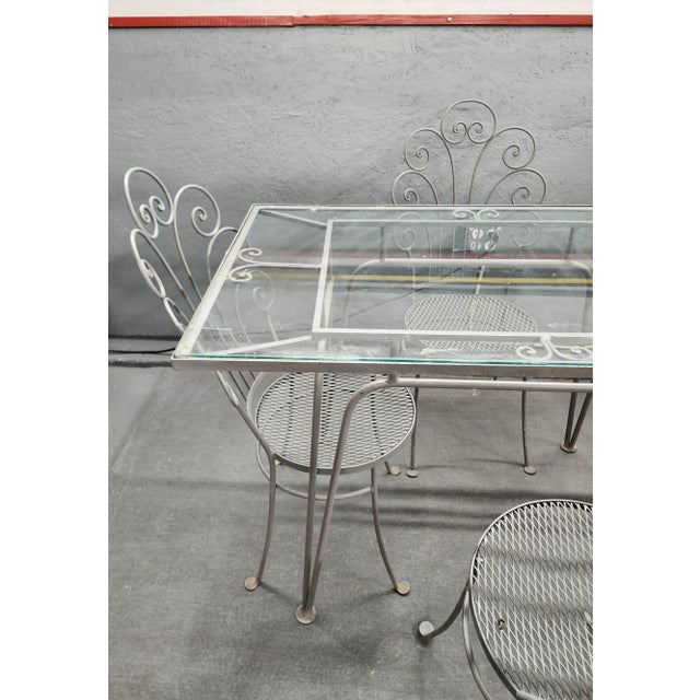 Salterini Vintage Salterini Wrought Iron Dining Set With 6 Chairs, Attributed For Sale - Image 4 of 10