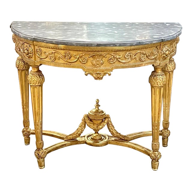 French Louis XVI Demi-Lune Console For Sale