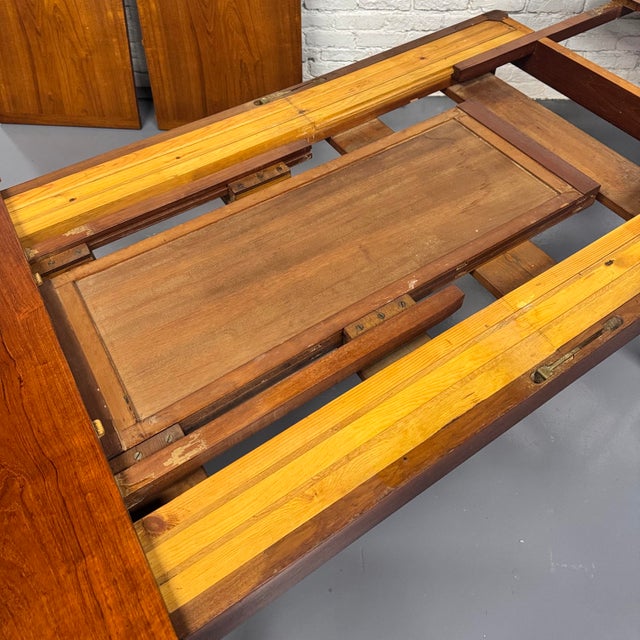 Large Danish Modern Expandable Teak Dining Table for 14 For Sale - Image 11 of 16