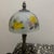 Glass Vintage Shanghai Union Arts & Craft Co. Reverse Painted Floral Table Lamp With Frosted Glass Shade For Sale - Image 7 of 7