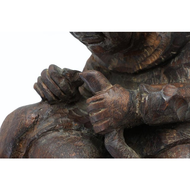 Hand-Carved Oak Wall Figure of a Woman, France, 1850s For Sale - Image 5 of 12