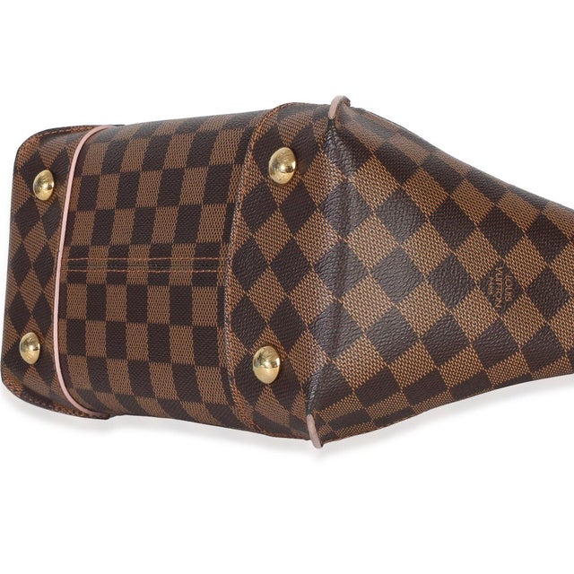 Textile Rose Ballerine Damier Ebene Canvas Caissa PM Tote For Sale - Image 7 of 9