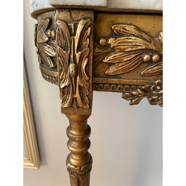 Antique French Louis XVI Giltwood Console Table For Sale - Image 11 of 13