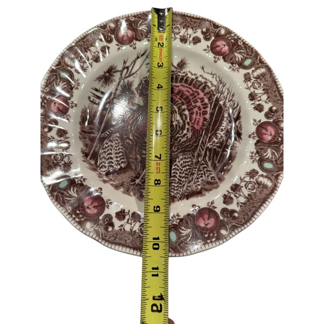 2000 - 2009 Johnson Brothers “His Majesty” Turkey Transferware Thanksgiving Dinner Plate For Sale - Image 5 of 8