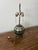 Petite 1930s Art Deco Smoke Blue-Green-Grey Art Glass Table Lamp With Patinated Metal Base For Sale - Image 11 of 11