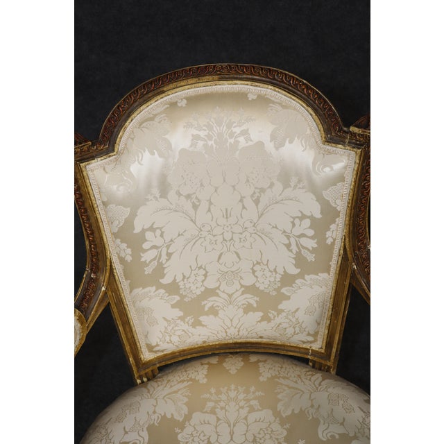 Pair 1920's Louis XVI Style Painted and Distressed Armchairs For Sale - Image 17 of 17