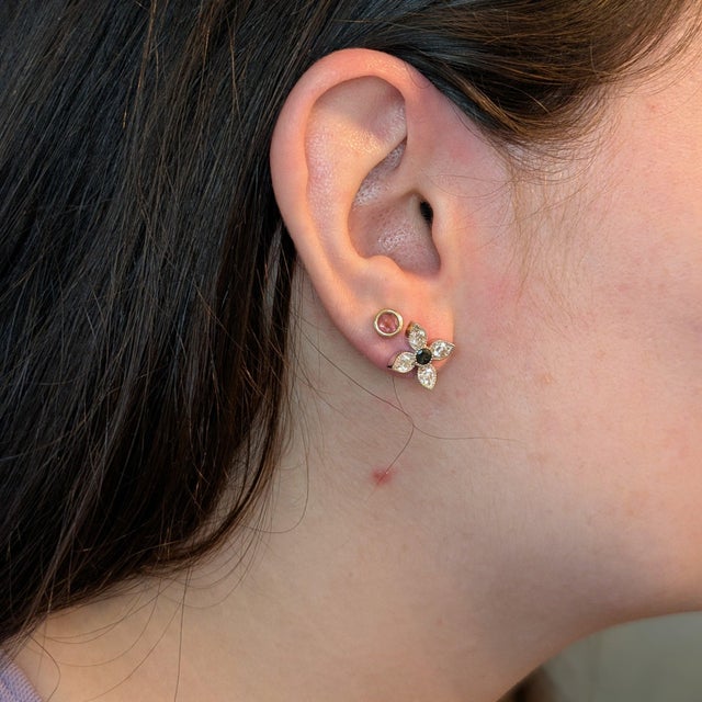 Slip into something special with these rare color-shifting Alexandrite stud earrings, set in solid 14K White Gold. Each...