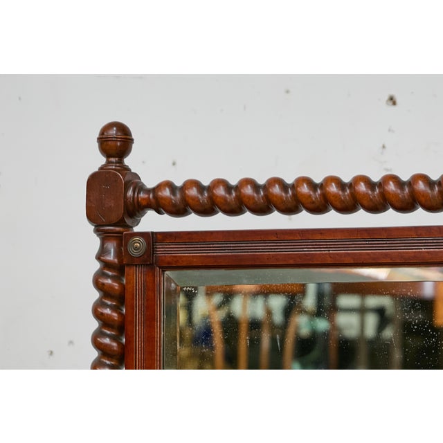 19th Century English Cheval Mirror with Barley Twist Frame, Ball and Claw Feet For Sale - Image 11 of 12