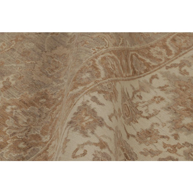 Textile Rug & Kilim’s Oushak-Inspired Rug in Beige and Gold Floral Patterns For Sale - Image 7 of 8