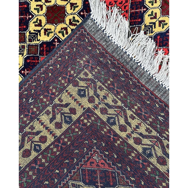 2000 - 2009 Afghan Aqcha Turkmen Hand-Knotted Wool Rug, 9'10" X 6'6" For Sale - Image 5 of 12