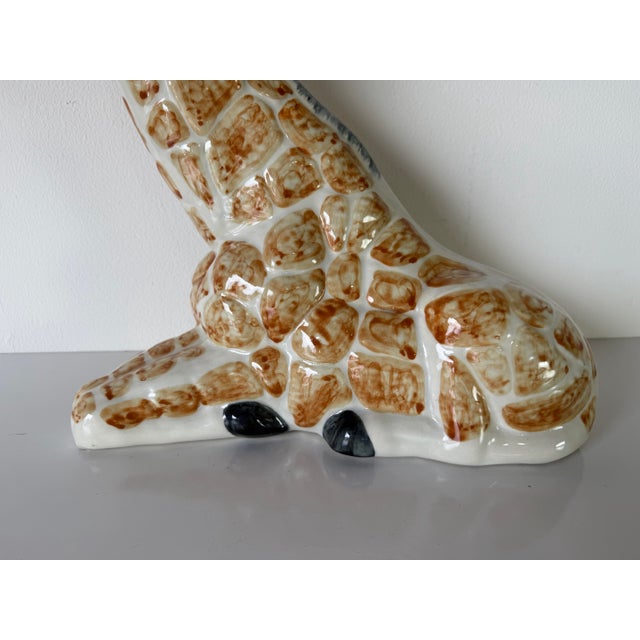 1980s Vintage Hand-Painted Ceramic Giraffe Sculpture For Sale In Miami - Image 6 of 12