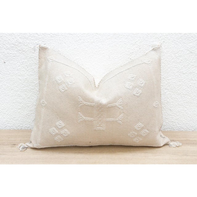 Tribal Celestial Clay Silk Rug Lumbar Pillow For Sale - Image 3 of 8