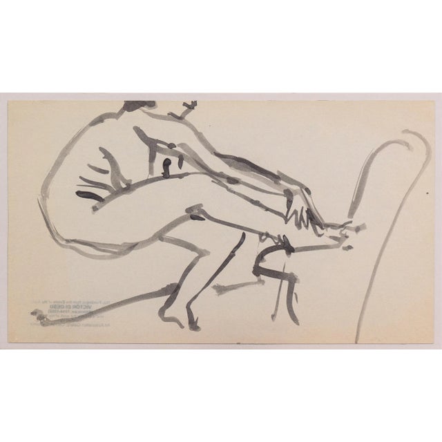 Antique White 'Seated Nude' by Victor Di Gesu, Paris, Louvre, Salon D'Automne, Academie Chaumière, Los Angeles County Museum of Art, San Francisco Art Association For Sale - Image 8 of 9