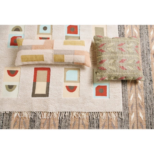 Textile Shale Pastel Handloom Cotton Large Lumbar Pillow Cover Only For Sale - Image 7 of 10