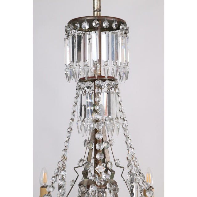 Early 20th Century Waterfall Crystal Chandelier For Sale - Image 4 of 17