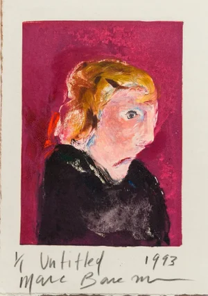 Marc Baseman, Oil Monoprint Portrait Painting on Paper 1/1 Neo Expressionist, 1993